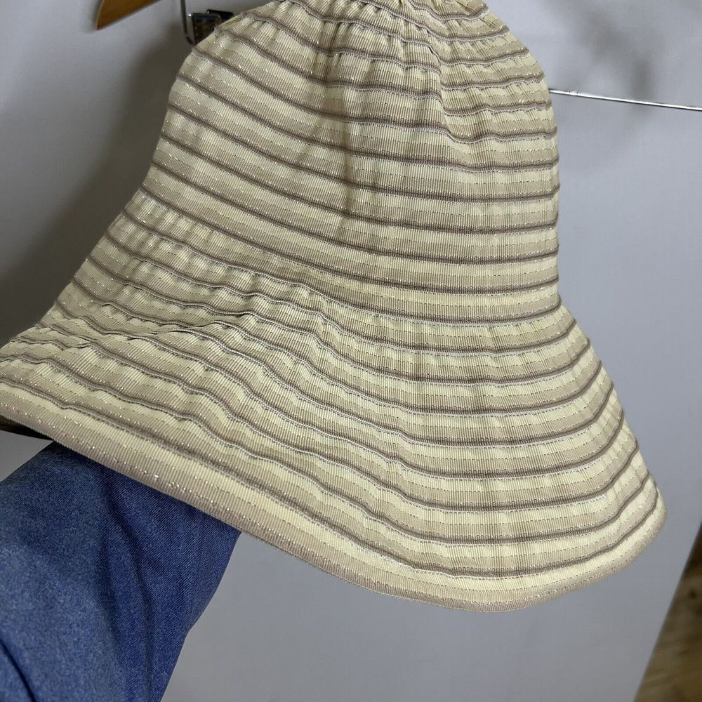 Saks Fifth‎ Sun Hat "Paper Braid" Visor Woven Tan One Size